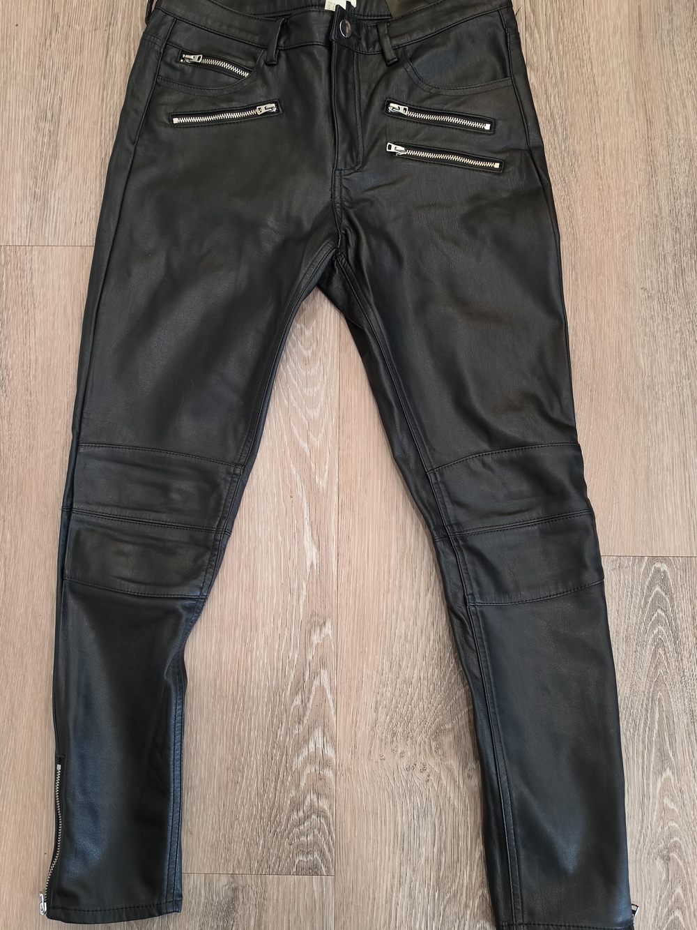 Mango Black Faux Leather Lined Pants